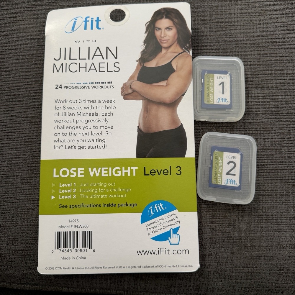 iFit Jillian Michaels Lose Weight Levels 1 2 3 SD Cards 8 Week Program